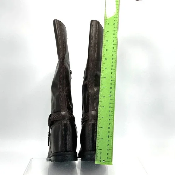 Lucky Brand Size 6.5 Brown Leather Riding Boots NEW Maltet Braided $220 - Picture 4 of 13